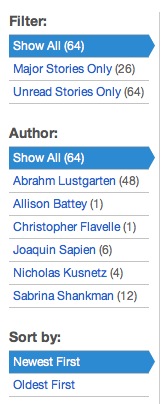 ProPublica series page filters